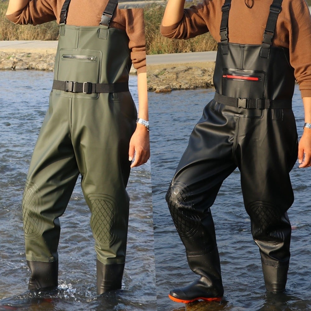 Fishing Pants Waterproof - Wytrzymały kombinezon wędkarski z PVC, wodoodporny,