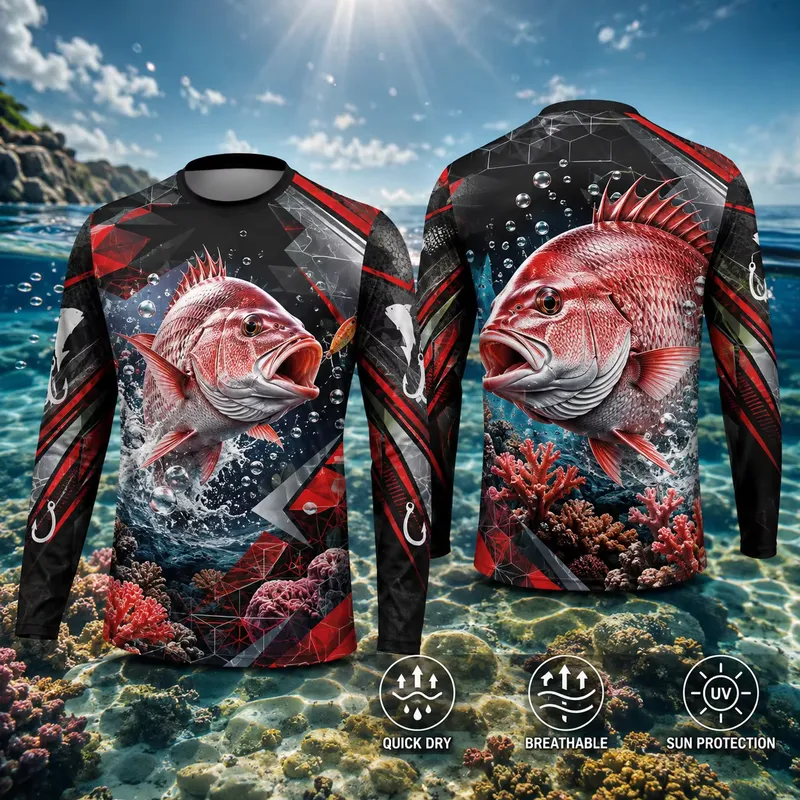 Fishing Shirt Uv Protection - Męska koszulka do wędkowania z długim