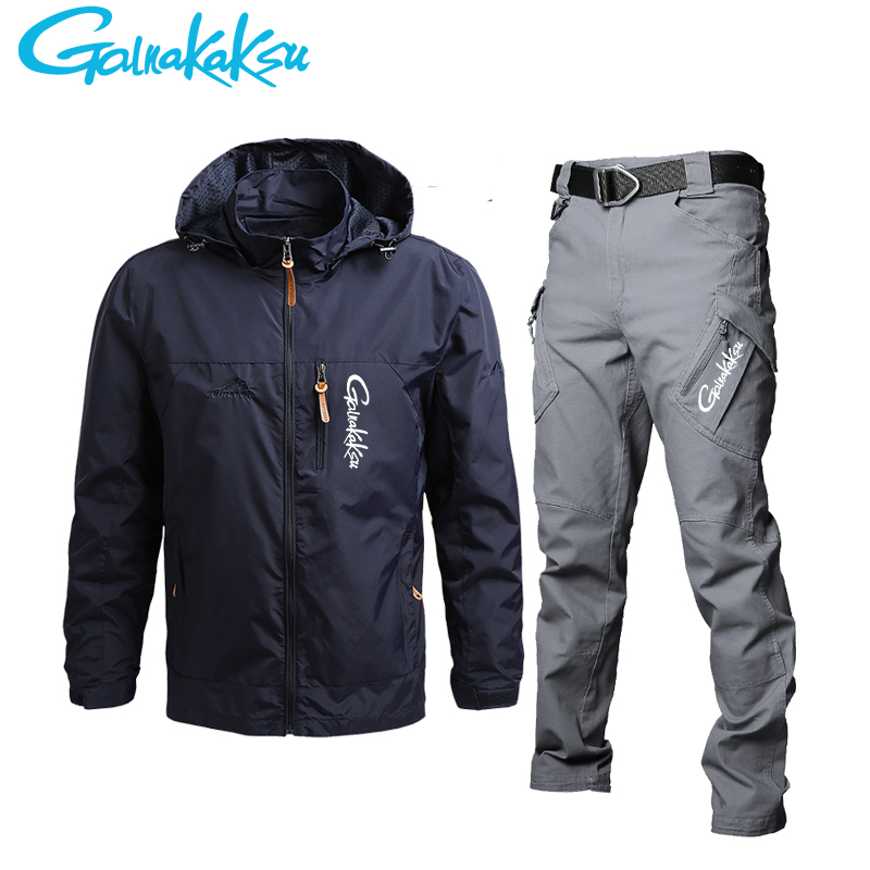 Fishing Rain Suit - Męska wodoodporna kurtka z kapturem i