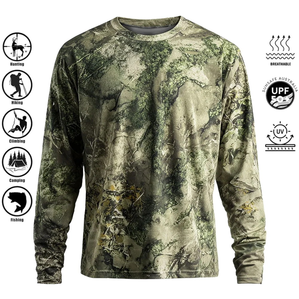 Fishing Shirt Uv Protection - Męska koszulka z długim rękawem, poliester,